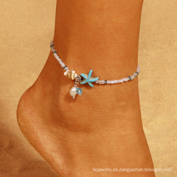 Shangjie Oem Anklet Conch Rice Zhu Haixing lindos tobilleros y pulseras Pearl Anklets